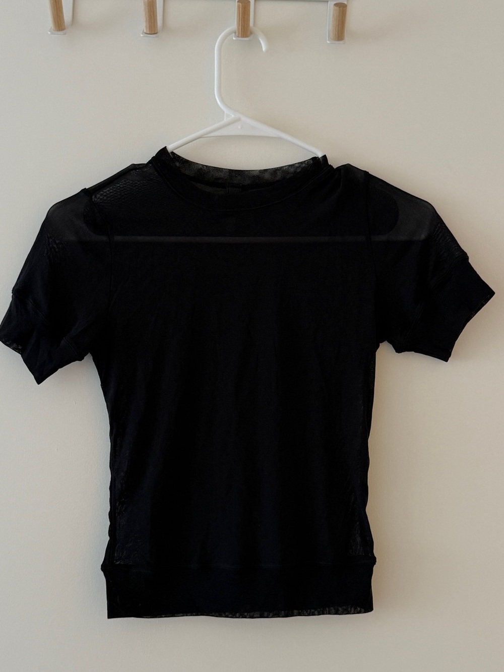 SKIMS Black Sheer Mesh T-Shirt
